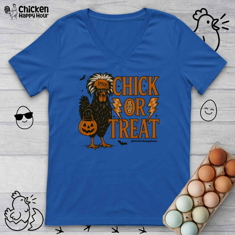 Chick Or Treat V-Neck Tee
