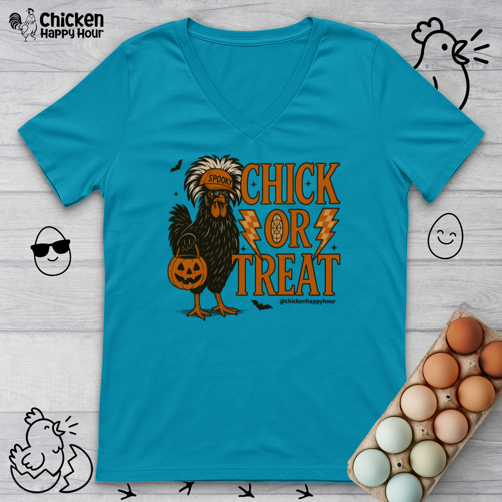 Chick Or Treat V-Neck Tee