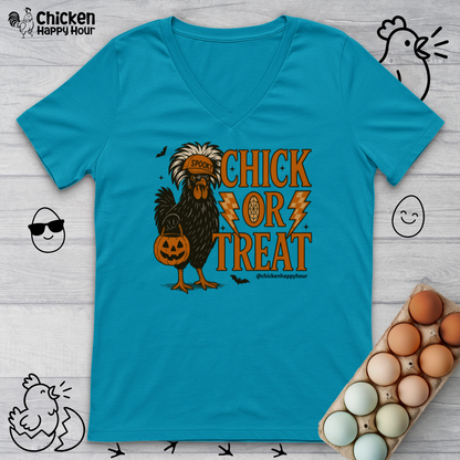 Chick Or Treat V-Neck Tee