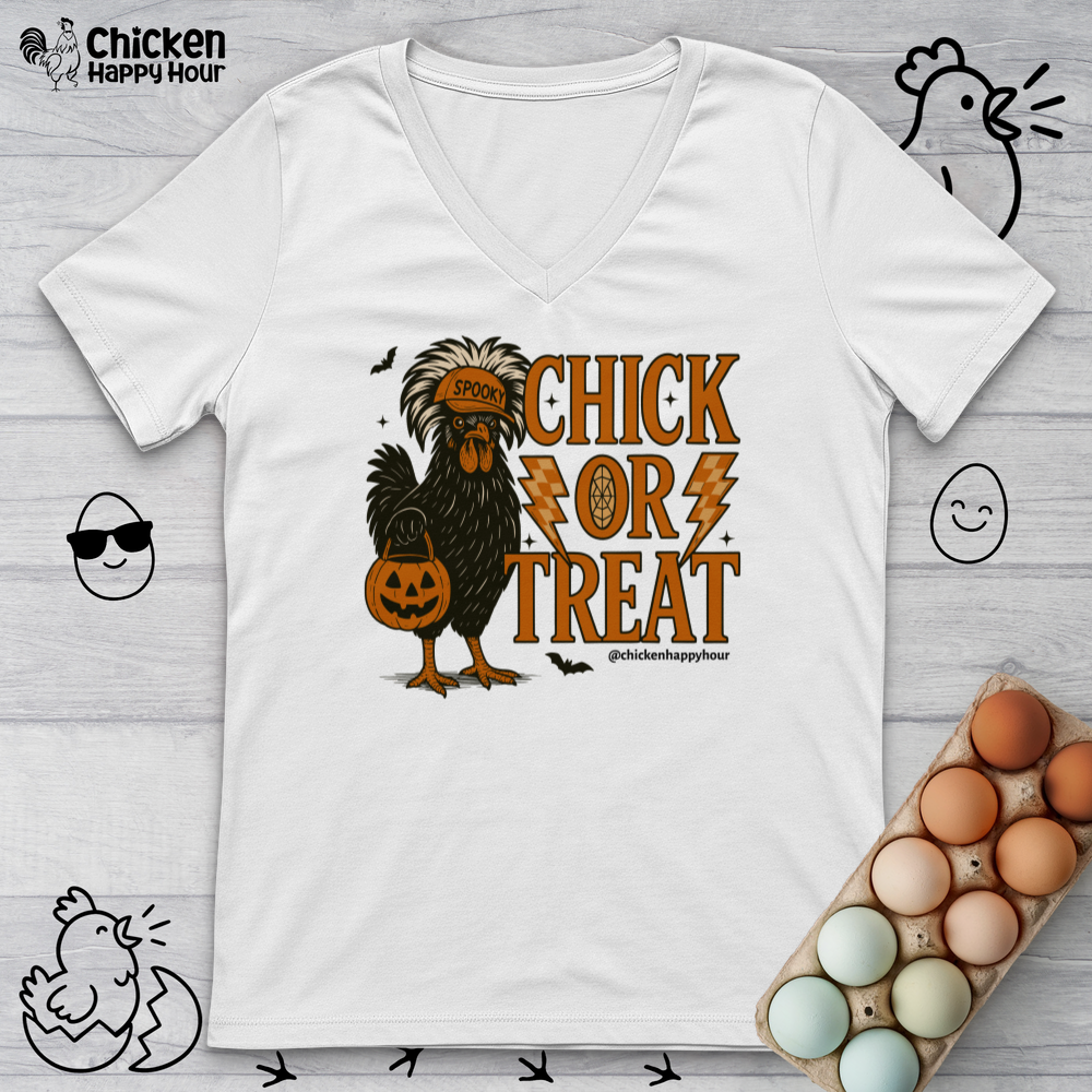 Chick Or Treat V-Neck Tee