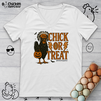 Chick Or Treat V-Neck Tee