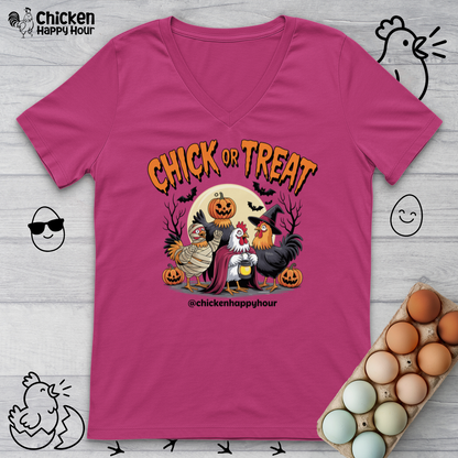 Chick or Treat V-Neck Tee