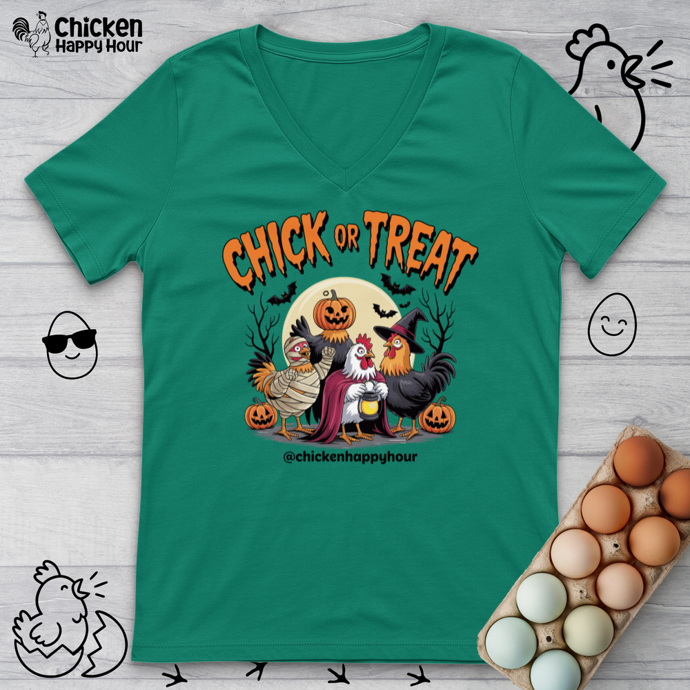 Chick or Treat V-Neck Tee