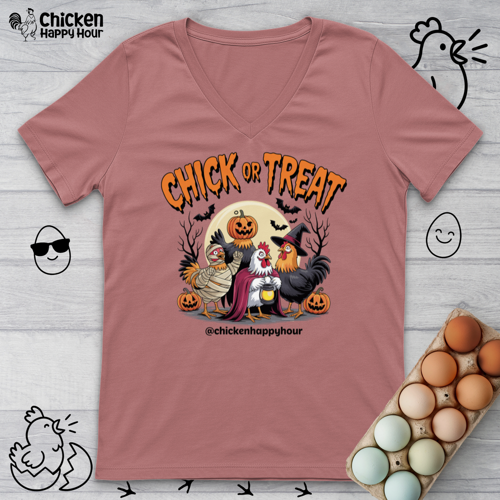 Chick or Treat V-Neck Tee