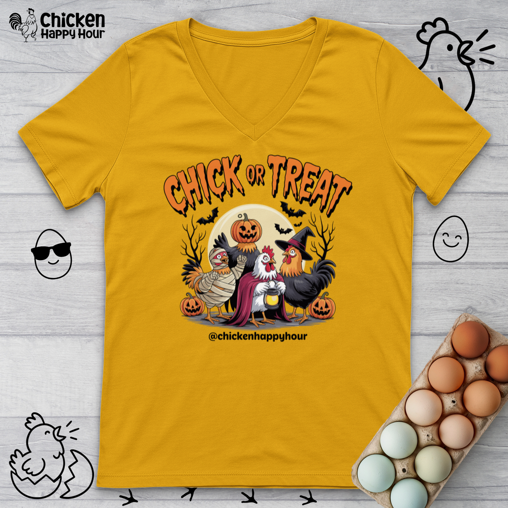 Chick or Treat V-Neck Tee