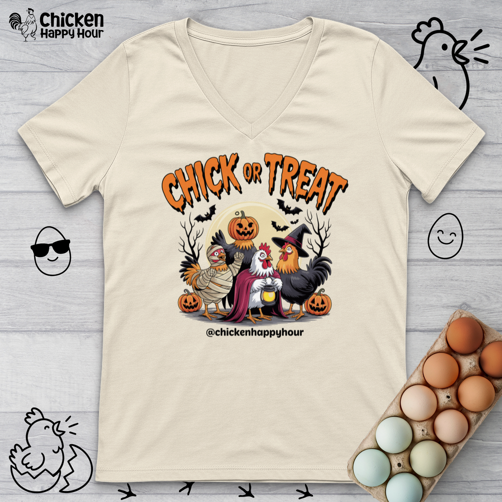 Chick or Treat V-Neck Tee