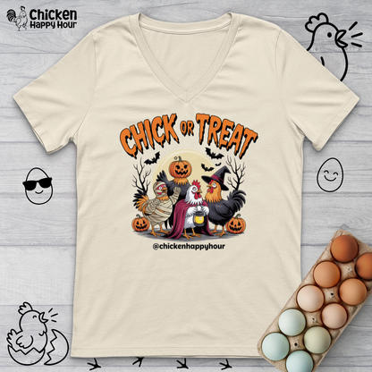 Chick or Treat V-Neck Tee