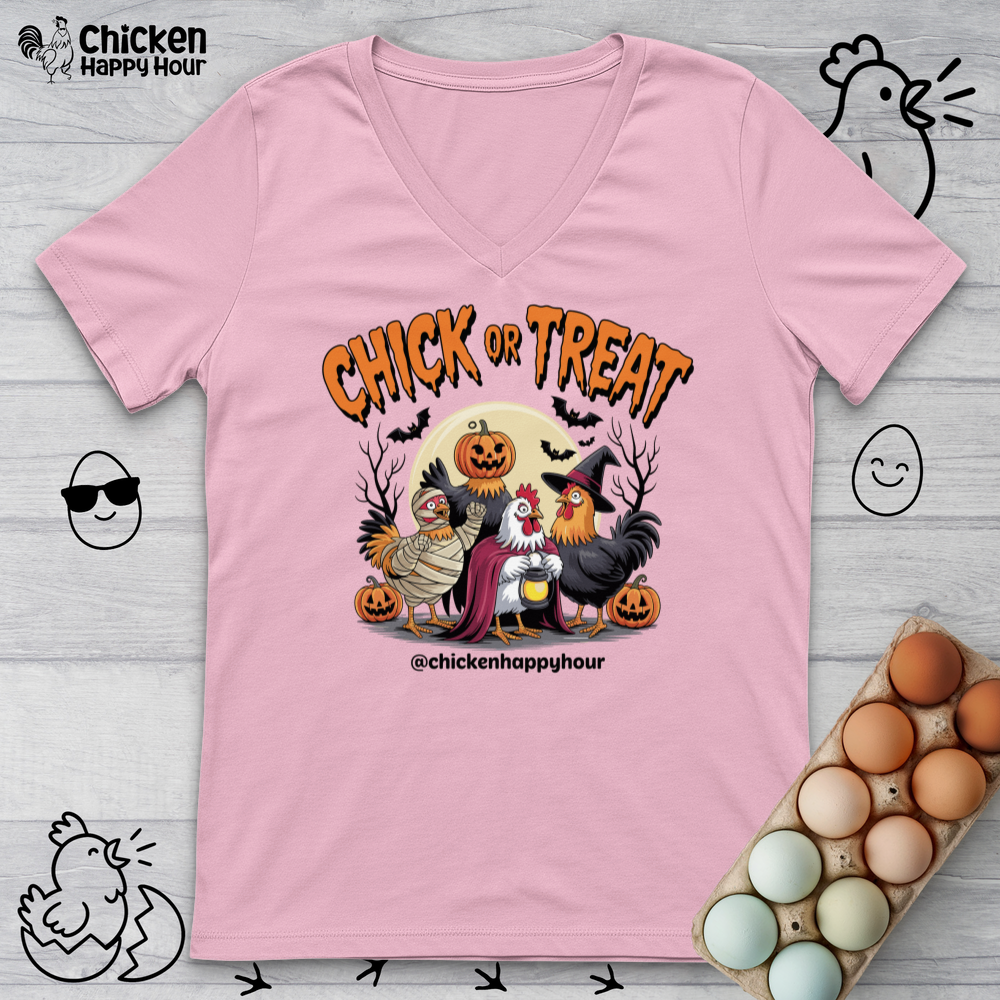 Chick or Treat V-Neck Tee