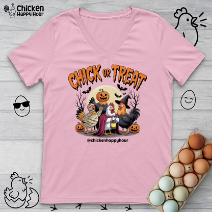 Chick or Treat V-Neck Tee