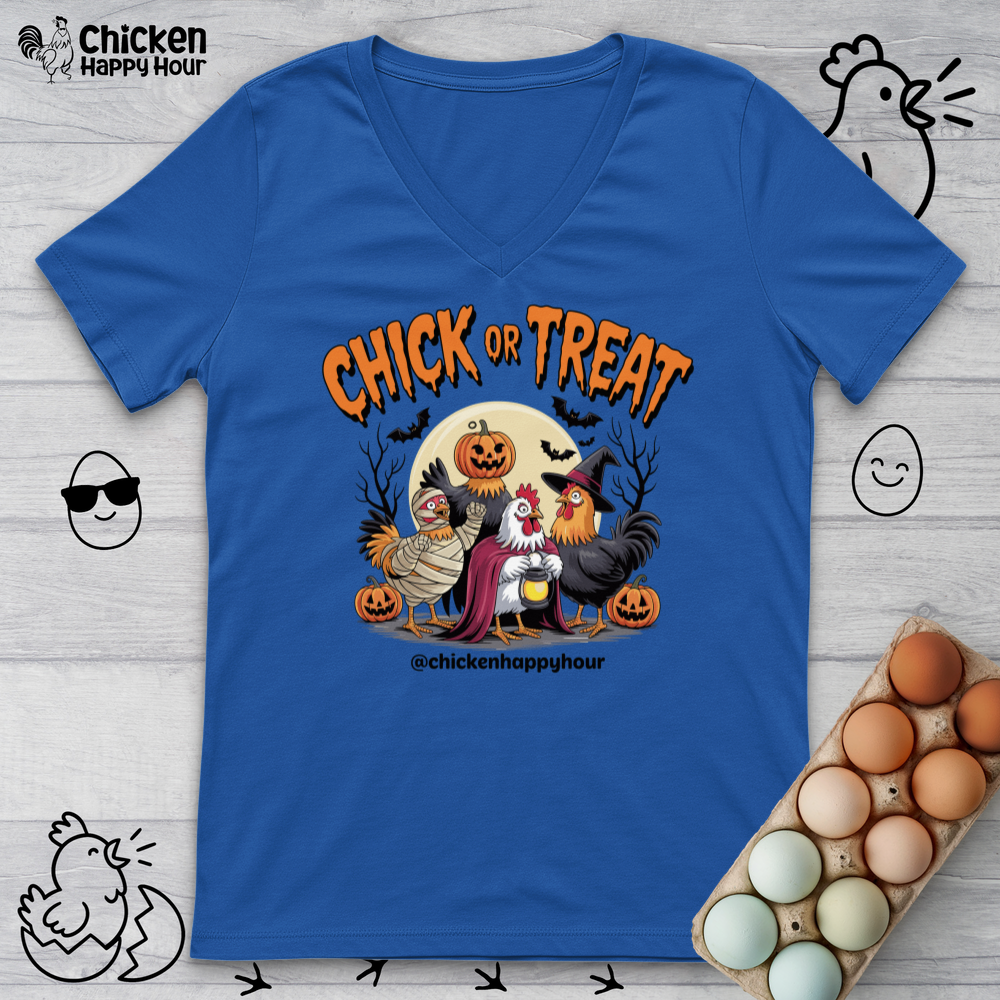Chick or Treat V-Neck Tee