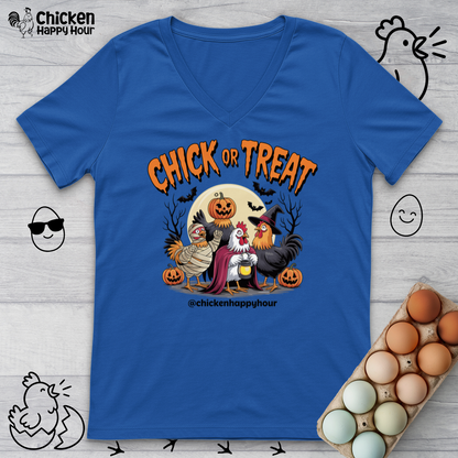 Chick or Treat V-Neck Tee