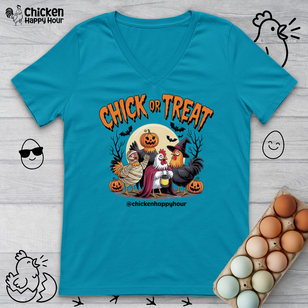 Chick or Treat V-Neck Tee