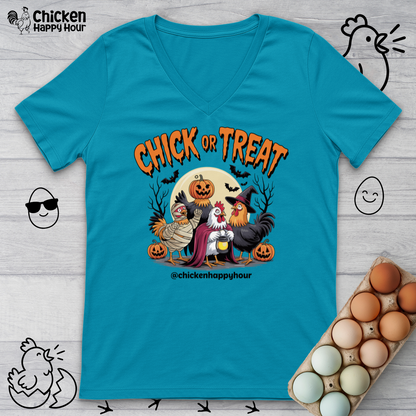 Chick or Treat V-Neck Tee