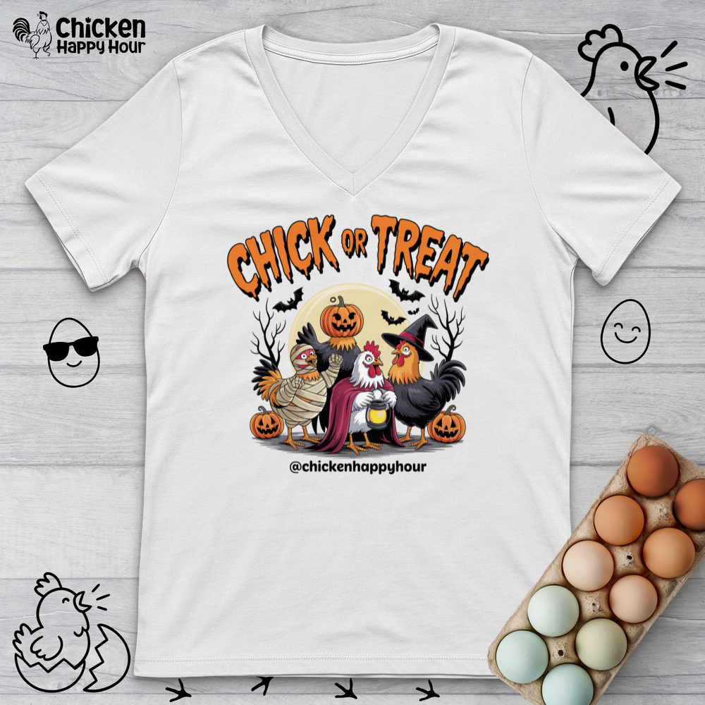 Chick or Treat V-Neck Tee