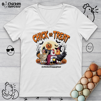Chick or Treat V-Neck Tee