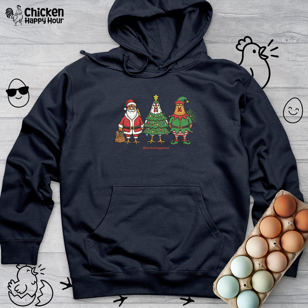 Christmas Chicken Hooded Sweatshirt