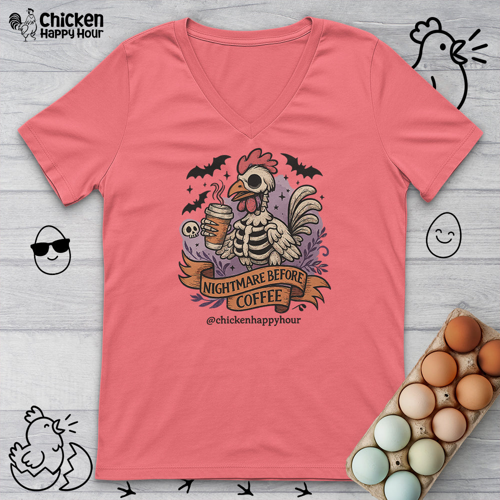 Nightmare Before Coffee V-Neck Tee
