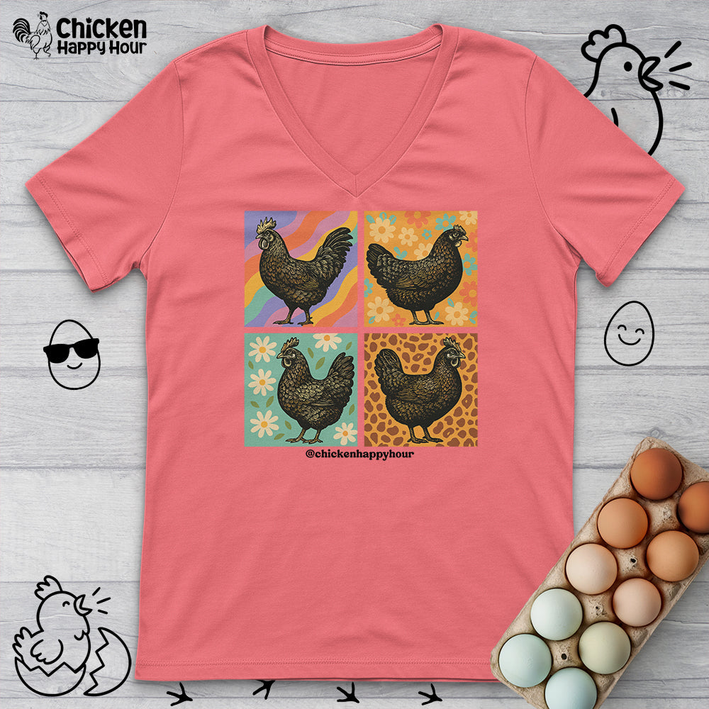 Retro Chicken V-Neck Tee