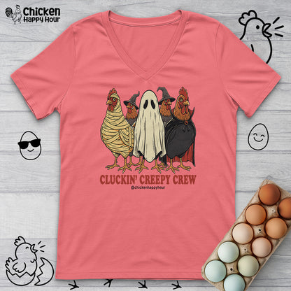 Cluckin’ Creepy Crew V-Neck Tee
