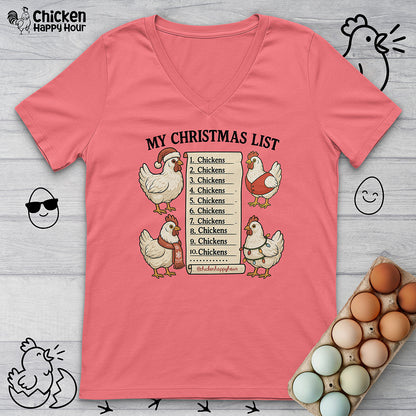Christmas List V-Neck Tee