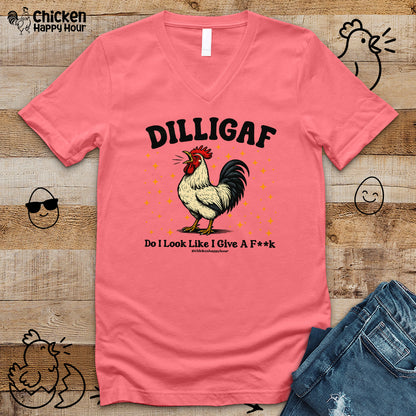 DILLIGAF Do I Look Like I Give A Fk V-Neck Tee