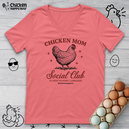 Chicken Mom Social Club V-Neck Tee