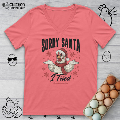 Sorry Santa V-Neck Tee