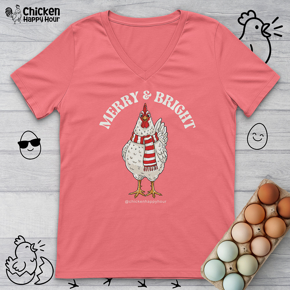 Merry & Bright V-Neck Tee