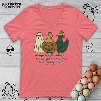 We're Just Here for the Candy Corn V-Neck Tee