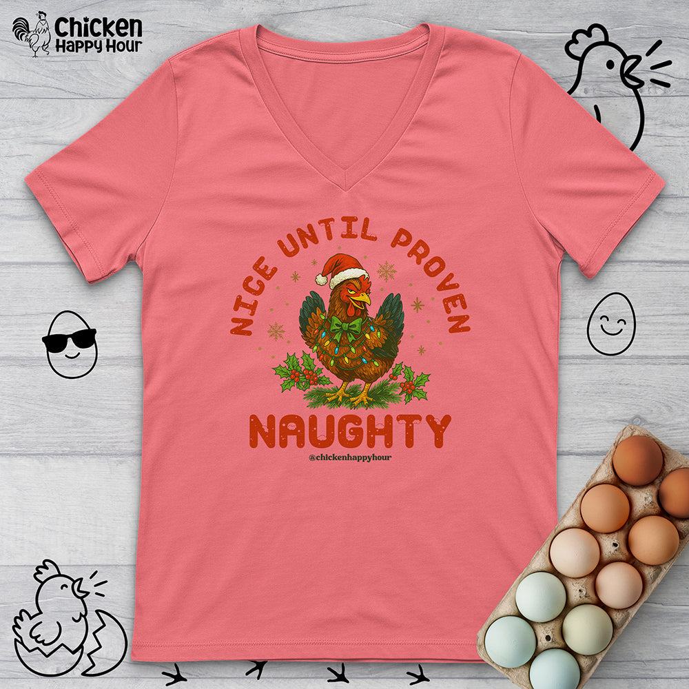 Nice Until Proven Naughty V-Neck Tee