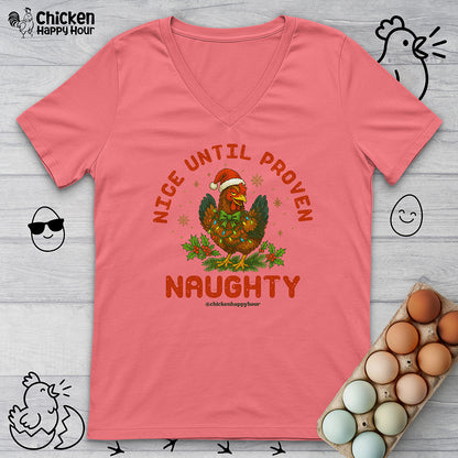 Nice Until Proven Naughty V-Neck Tee
