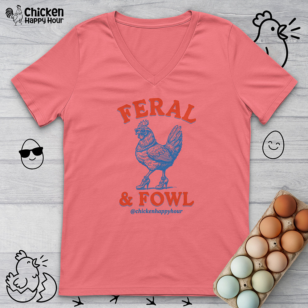 Feral & Fowl V-Neck Tee
