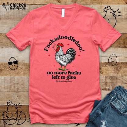 Fuckadoodledoo! No More Fucks V-Neck Tee