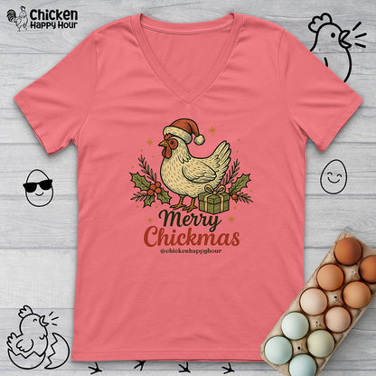 Merry Chickmas V-Neck Tee