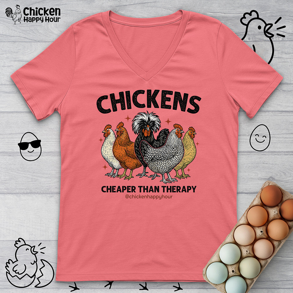 Chickens Cheaper V-Neck Tee