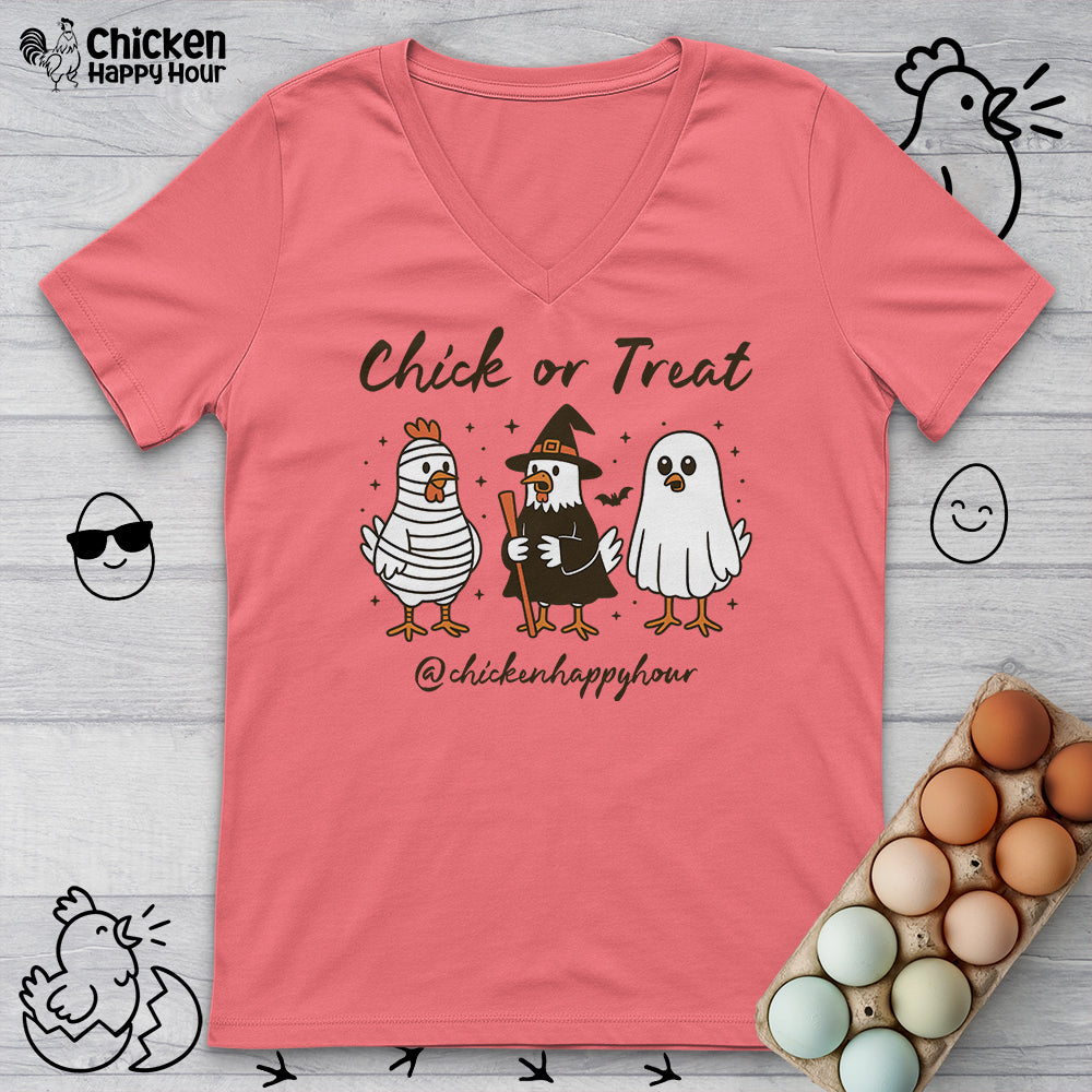 Chick or Treat V-Neck Tee