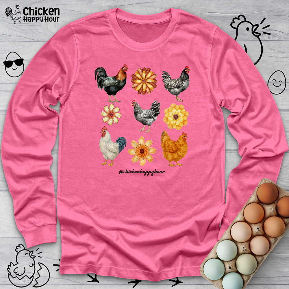 Chicken With Flowers Long Sleeve
