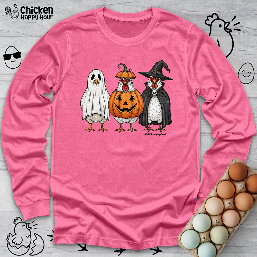 Chickens Wearing Halloween Costumes Long Sleeve