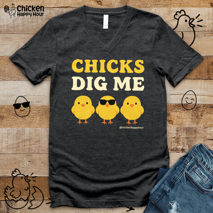 Chicks Dig Me V-Neck Tee