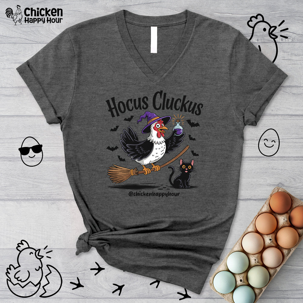Hocus Cluckus V-Neck Tee