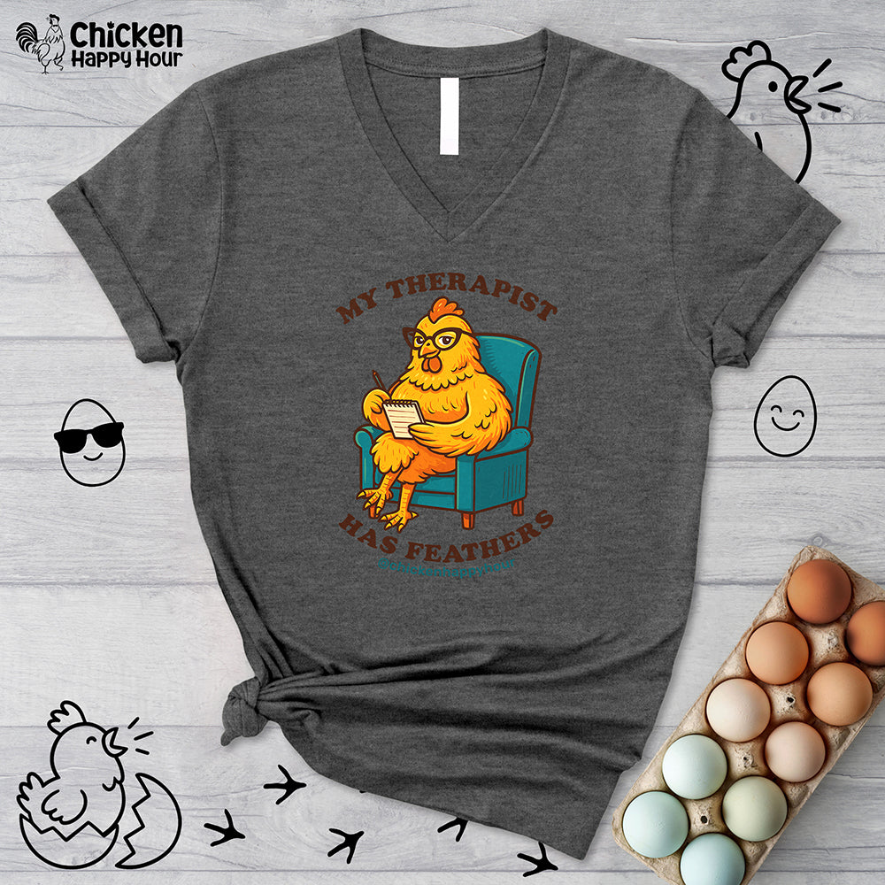 Therapist Chickens V-Neck Tee