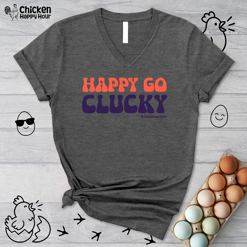 Happy Go Clucky V-Neck Tee