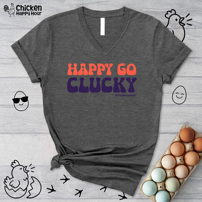 Happy Go Clucky V-Neck Tee