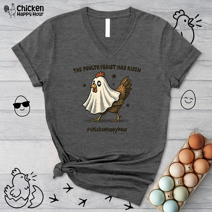 The Poultrygeist Has Risen  V-Neck Tee