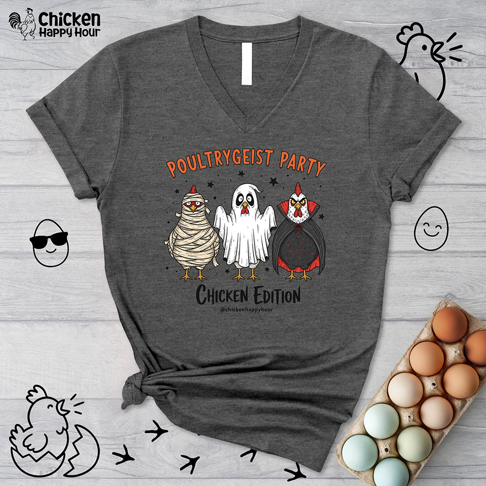 Poultrygeist Party V-Neck Tee