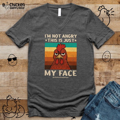 I Am Not Angry This Is Just My Face V-Neck Tee