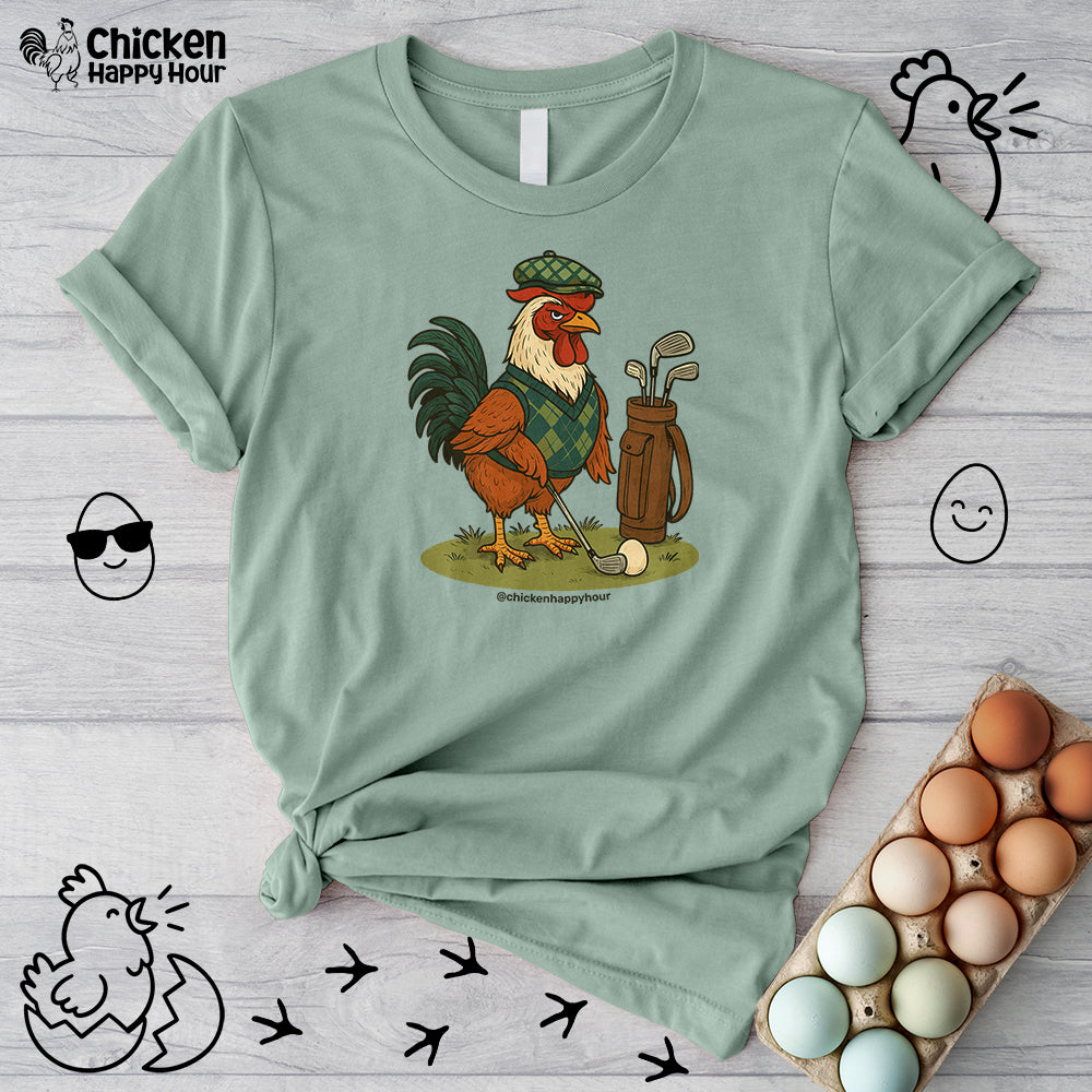 Rooster Playing Golf Unisex Tee