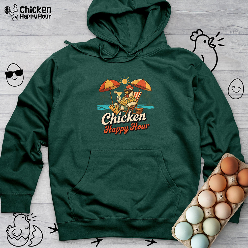 Chicken Happy Hour Beachy Chicken Hooded Sweatshirt