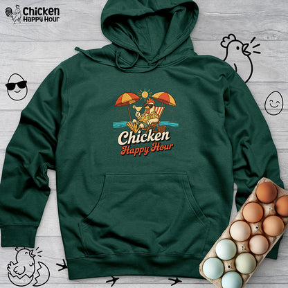 Chicken Happy Hour Beachy Chicken Hooded Sweatshirt