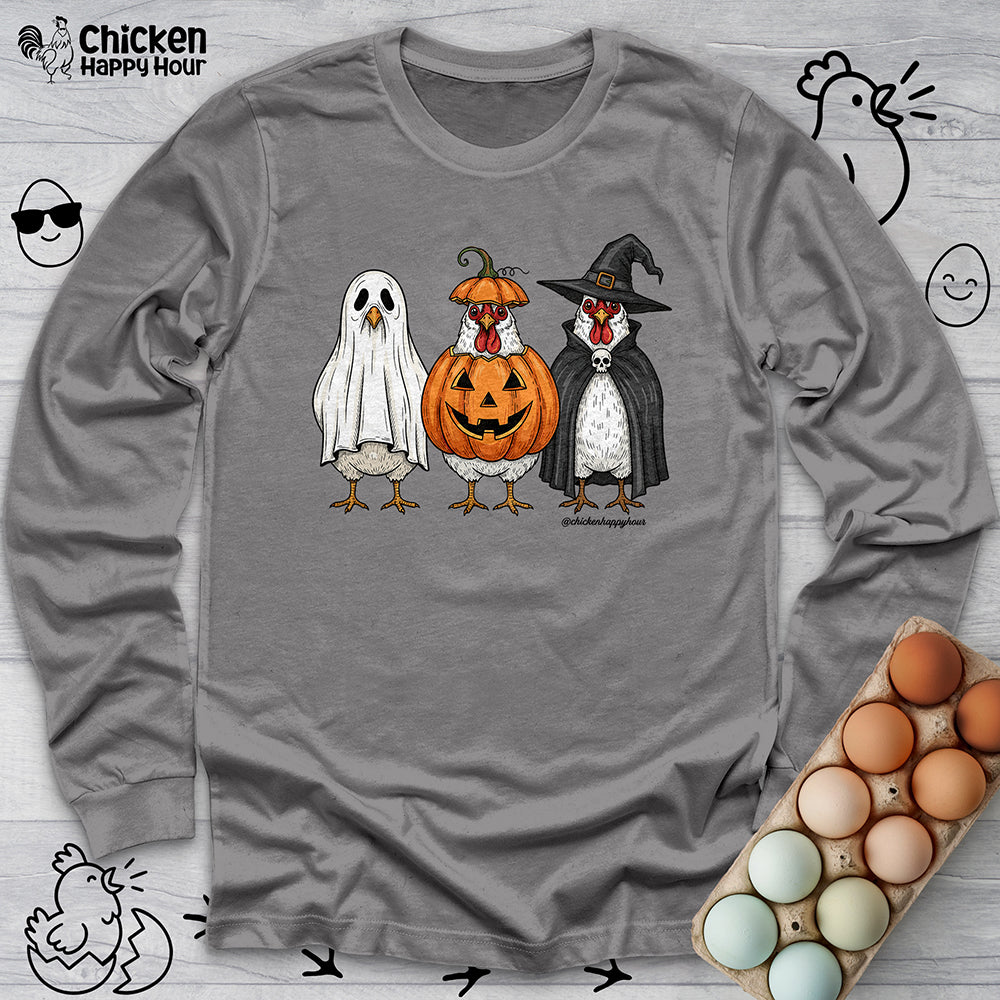 Chickens Wearing Halloween Costumes Long Sleeve